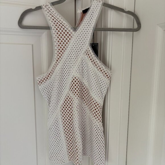 BCBG Kaitlin Knit White Top - Picture 2 of 5